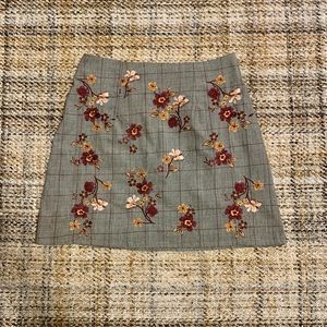New Look floral embroidered mini skirt